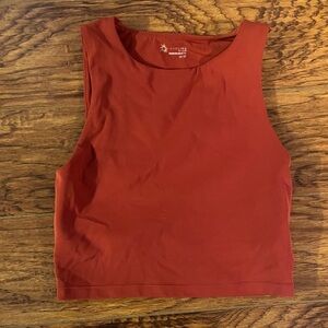 OFFLINE By Aerie Real Me XTRA High Neck Longline Sports Bra rust red XS